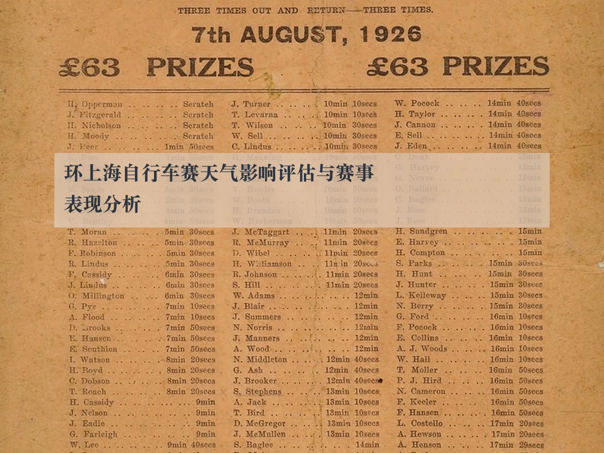 环上海自行车赛天气影响评估与赛事表现分析